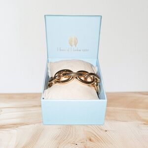 House of Harlow 1960 Gold Stretch Chunky Link Bracelet, NIB